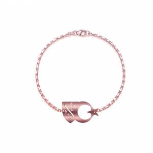 Sandzak & Türkei | Länderarmband | Wappen Armband | Flaggenarmband Rosegold