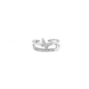 Zirkonia Ring mit Schmetterling Silber