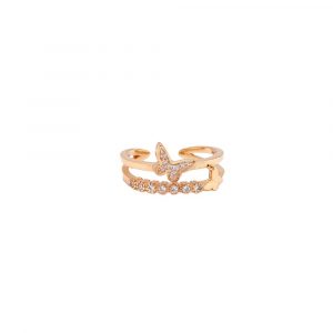 Zirkonia Ring mit Schmetterling Roségold