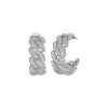 Braid earrings zircon Gold