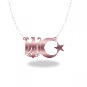 Länderkette Deutschland und Türkei | 925 Silber | Wappen Kette | Flaggenkette Roségold