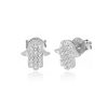 Fatimas Hand Zirkonia Ohrringe Silber – Bild 2