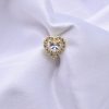 Herz Zirkonia Ohrringe Gold – Bild 4