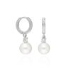 Perlen Zirkonia Ohrringe Silber – Bild 2