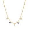 Namenskette Figaro Evil Eye - Personalisierte Kette Silber / 50cm+5cm (+5€)