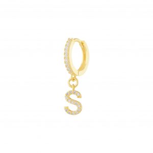 Ohrringe Zirkonia mit Buchstabe Gold