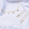 Set Namenskette und hängende Ohrringe Gold – Bild 2