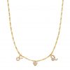 Zodiac Kette mit Herz Gold / 50cm+5cm (+5€)