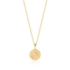 „Zodiac Plate“ Halskette Gold / Steinbock
