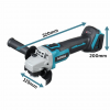 GJEMAX Winkelschleifer 18V - 800W - Ø125mm inkl. 6Ah Lithium Akku + Schnellladegerät – Bild 2